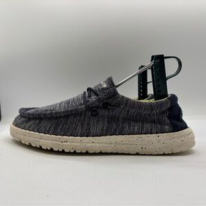 Hey Dude Wally Youth Stretch Naval Speckle Size Y5-L6 130132778 Slip On Shoes